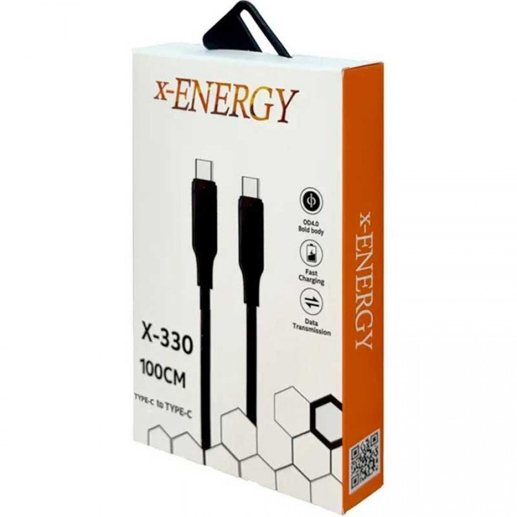 کابل شارژ فست X-Energy Type-C مدل X-330 - مشکی (گارانتی IPM) یو اس بی به تایپ سی