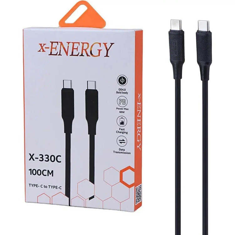 کابل دو سر تایپ سی فست شارژ 60 وات ایکس انرژی X-330C طول 1 متر