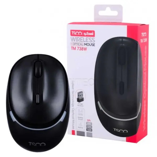 ماوس بی سیم تسکو مدل TSCO TM738W مشکی