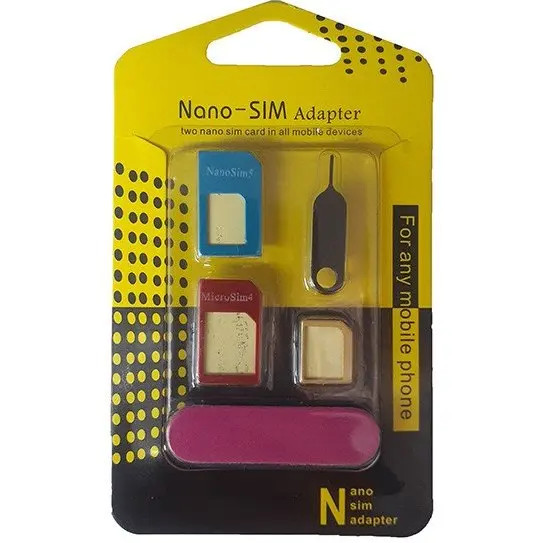 تبدیل سیم کارت های نانو و میکرو Nano Sim Adapter به 5 در1