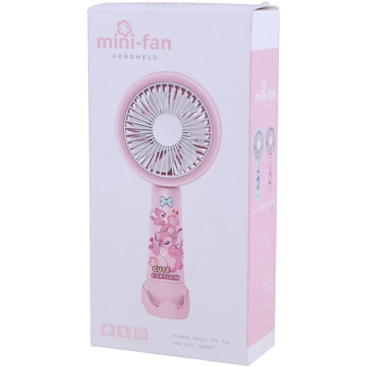 پنکه دستی و رومیزی شارژی و استند گوشی به مدل Mini Fan NO.XJD-267 صورتی