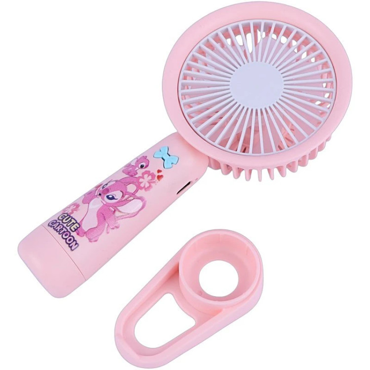 پنکه دستی و رومیزی شارژی و استند گوشی به مدل Mini Fan NO.XJD-267 صورتی