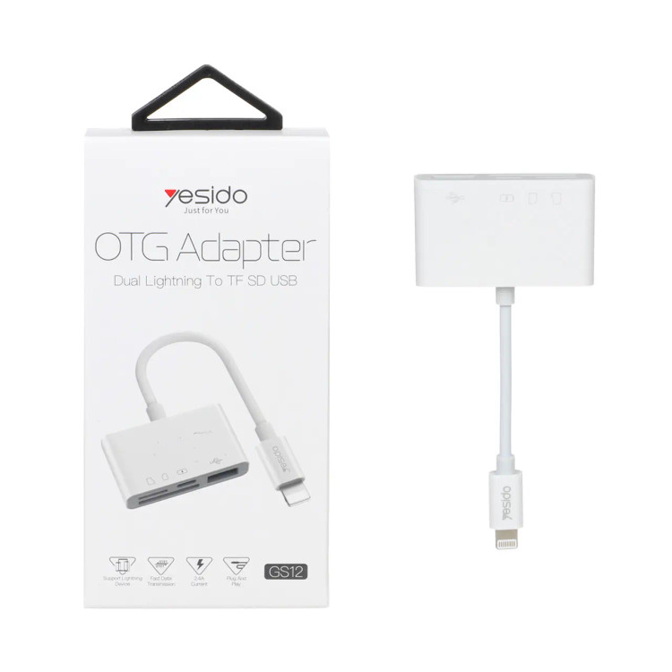 کابل OTG و رم ریدر آیفون یسیدو YESIDO GS12