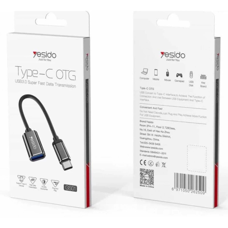 مبدل تایپ سی یسیدو مدل Yesido GS01 OTG USB 2.0