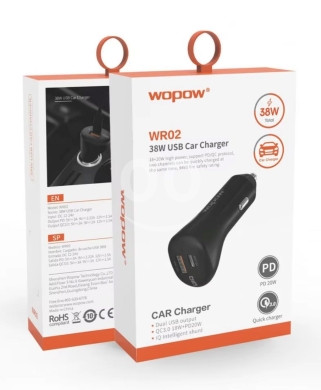 شارژر فندکی 38 وات مدل wopow wr02