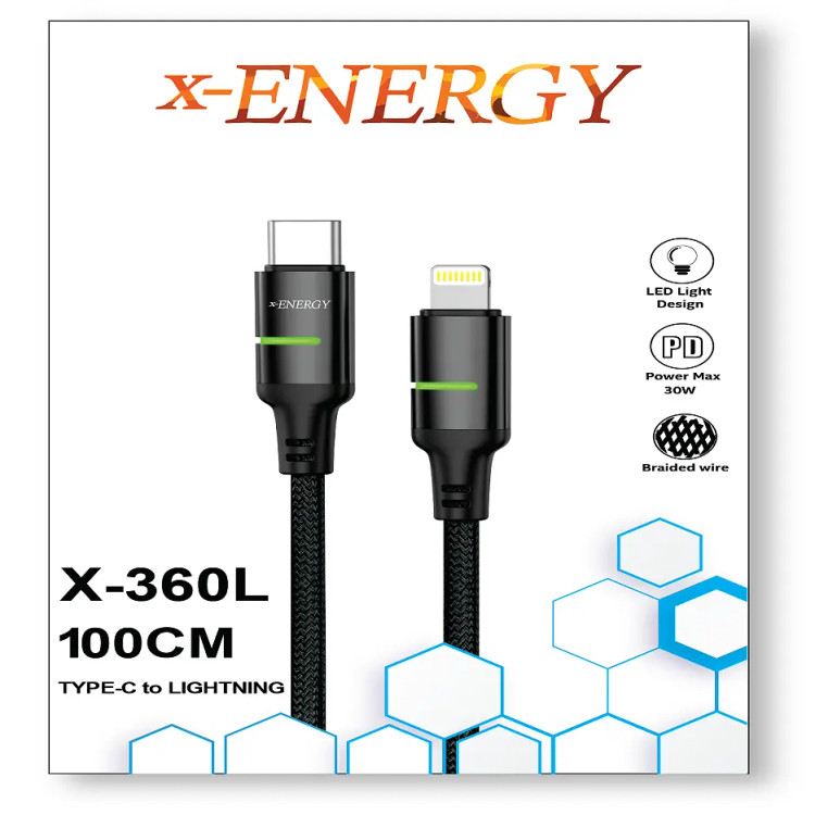 کابل Type c to Lightning ایکس انرژی مدل X-360L طول 1 متر