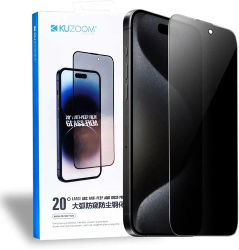 گلس پرایوسی 360 درجه آیفون 17 پرو کوزوم KUZOOM ANTI-PEEPING اصلی