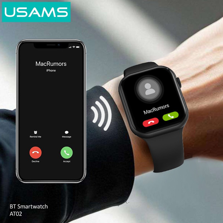 ساعت هوشمند 44 میلی متری برند USAMS مدل AT02
