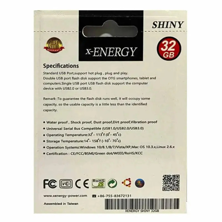 فلش مموری ایکس-انرژی (X-Energy) مدل USB 2.0 Shiny ظرفیت 64 گیگابایت