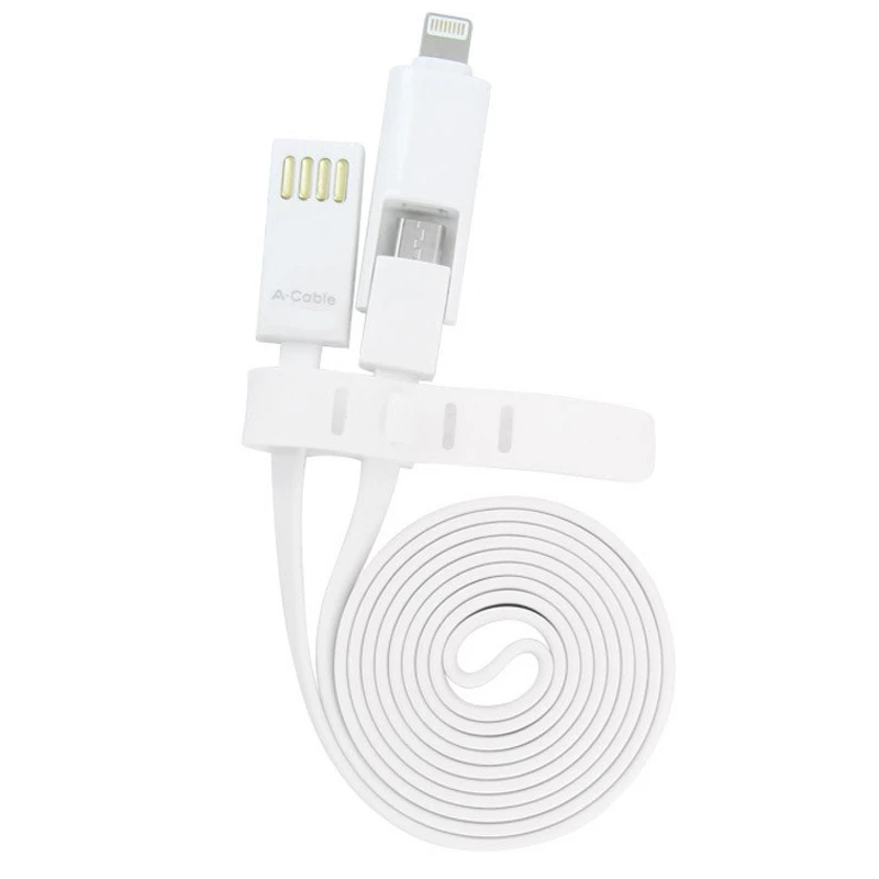 کابل شارژ 2 در 1 ARUN مدل B110M6 لایتنینگ و MICRO USB طول 1 متر