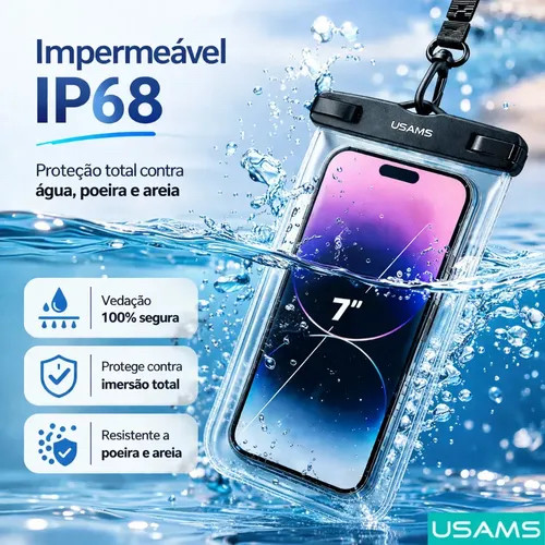 کاور ضد آب گوشی یوسمز تا 6.7 اینچ USAMS US -YD012 waterproof bag