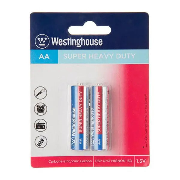 باتری نیم قلمی وستینگهاوس مدل Super Heavy Duty AAA 1.5V بسته 2 عددی