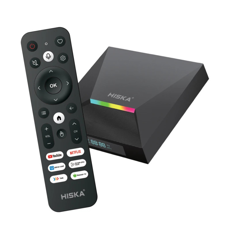 اندروید باکس هیسکا مدل HISKA BOX A12 | رم 2 گیگ | حافظه 16 گیگ | Android TV 12 | پشتیبانی از 8K