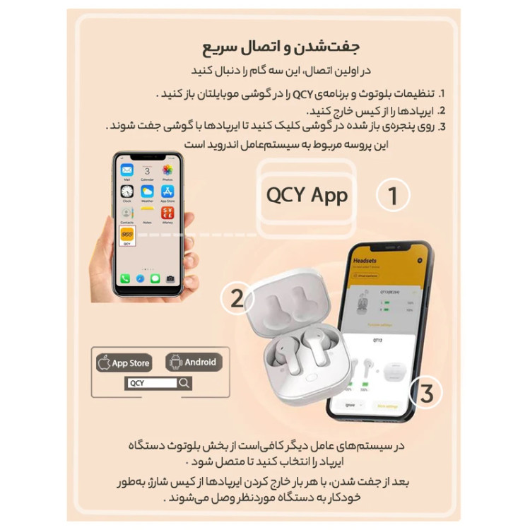 هدفون بلوتوثی کیو سی وای مدل T13x سفید