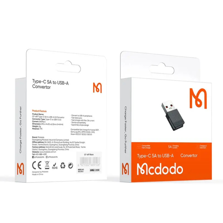 تبدیل تایپ سی به یو اس بی مکدودو / تبدیلtype c to usb mcdod/ MCDODO مشکی