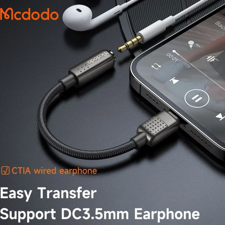 aux مبدل لایتنینگ به جک 3.5 میلی متری مک دودو مدل CA-5010