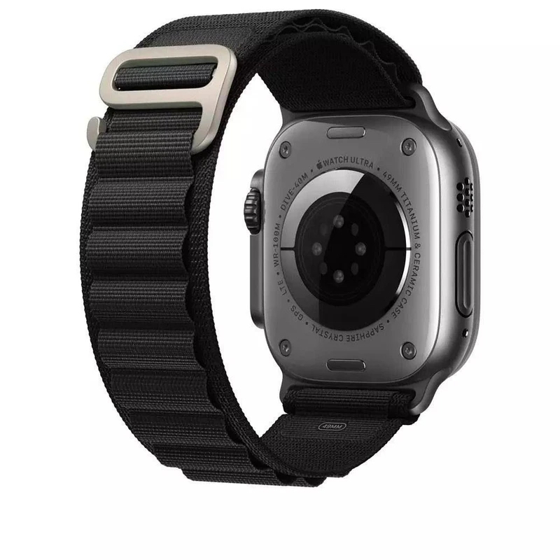 بند پارچه ایی برزنتی اپ واچ اسپایگن مدل مدل Durapro Flex مناسب apple Watch سایز 42/44/45/49 مشکی