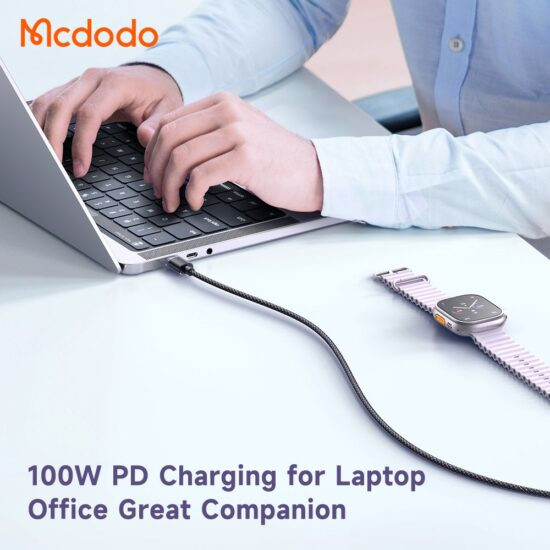 کابل شارژ type c به type c مک دودو مدل CA-367 توان 100 وات PD فست شارژ 5 آمپر طول 120 سانتی متر