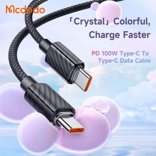 کابل شارژ type c به type c مک دودو مدل CA-367 توان 100 وات PD فست شارژ 5 آمپر طول 120 سانتی متر