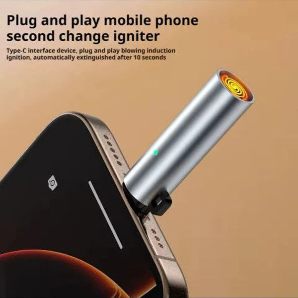 فندک الکترونیکی USB TYPE C مدل AIR SENSOR با سنسور تشخیص فوت و خاموشی خودکار