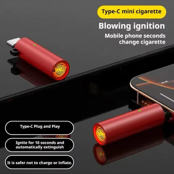 فندک الکترونیکی USB TYPE C مدل AIR SENSOR با سنسور تشخیص فوت و خاموشی خودکار
