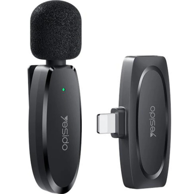 میکروفون یقه ایی بی سیم یسیدو مدل KR12 رابط lightning مناسب آیفون با حذف نویز