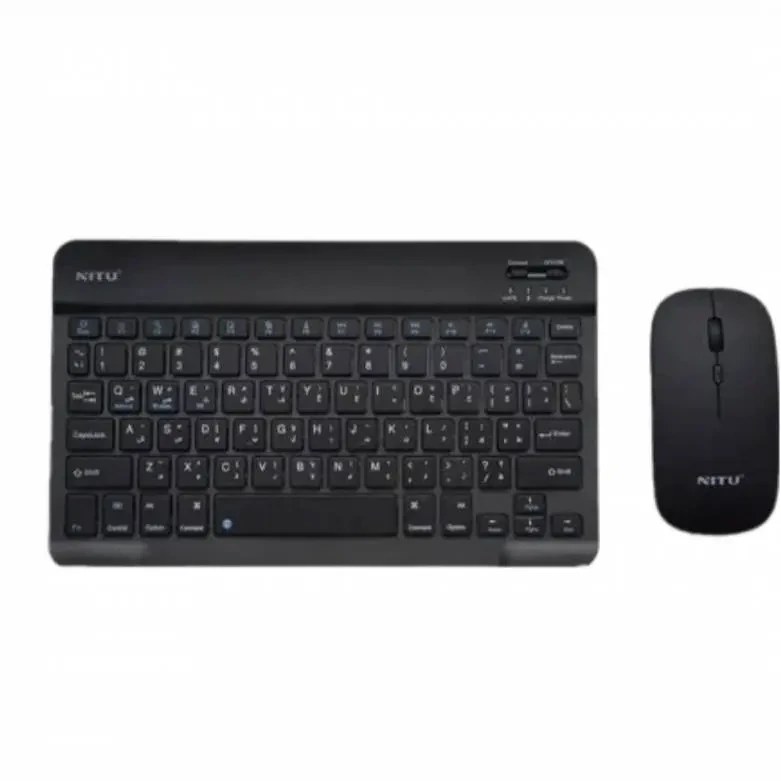 ست کیبورد و ماوس بی سیم نیتو مدل NKB02 با اتصال بلوتوث و دانگل 2.4 USB