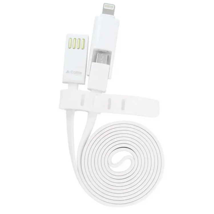 کابل شارژ 2 در 1 ARUN مدل B110M6 لایتنینگ و MICRO USB طول 1 متر