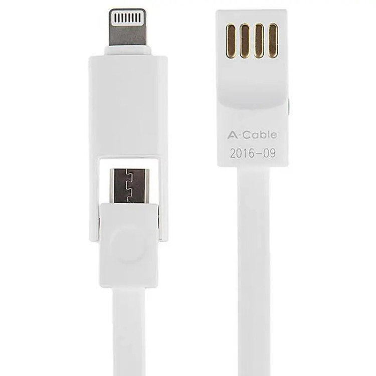 کابل شارژ 2 در 1 ARUN مدل B110M6 لایتنینگ و MICRO USB طول 1 متر