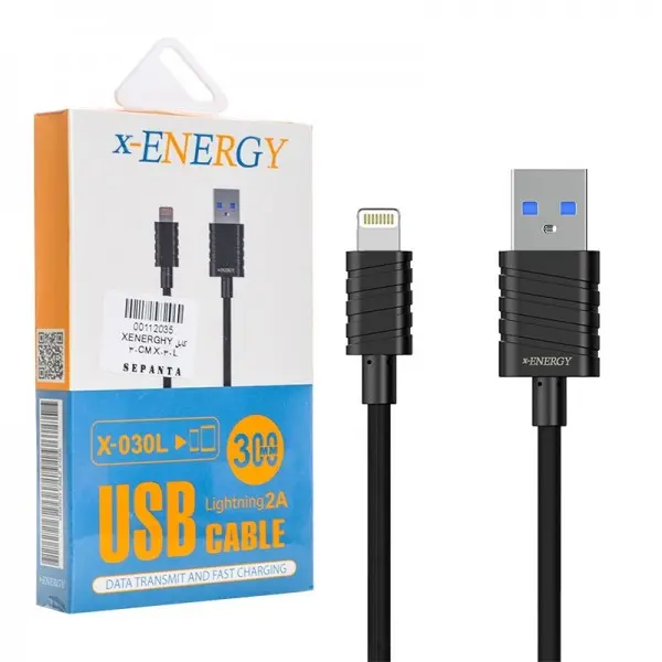 کابل آیفون (Lightning) پاوربانکی ایکس انرژی (x-ENERGY) طول 30 سانتی متر مدل X-030L