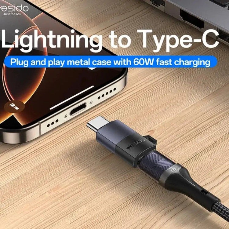 تبدیل lightning به usb c/مبدل OTG لایتنینگ به تایپ سی یسیدو YESIDO GS28