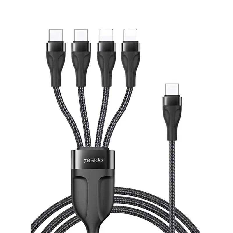 کابل 4 سر Type-C به دو TYPE-C و دو Lightning یسیدو YESIDO CA110