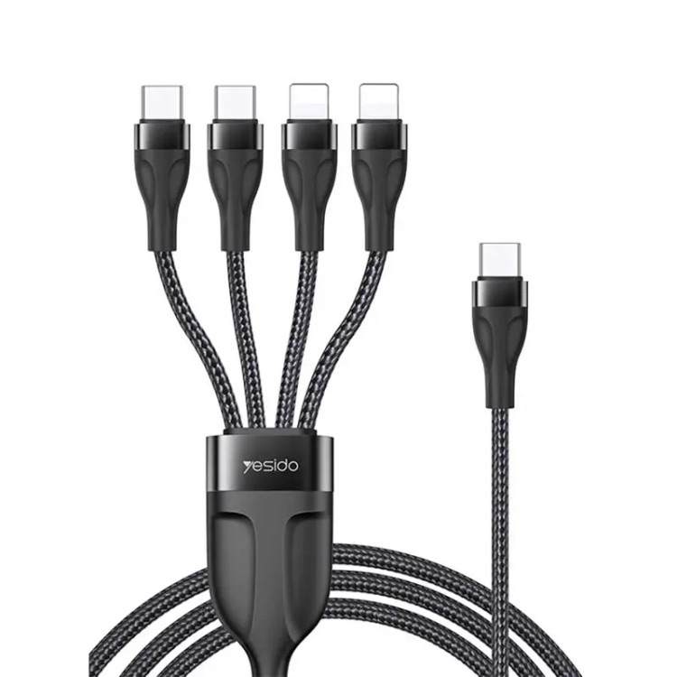 کابل 4 سر Type-C به دو TYPE-C و دو Lightning یسیدو YESIDO CA110