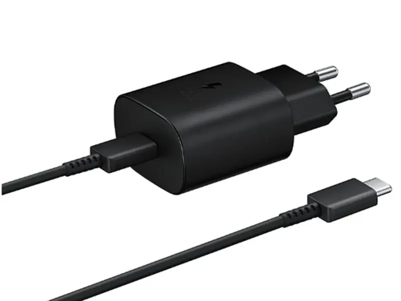شارژر اصلی سوپرفست 25 وات سامسونگ با کابل تایپ سی Samsung Travel Adapter Charging EP-TA800 25W مشکی بدون پک