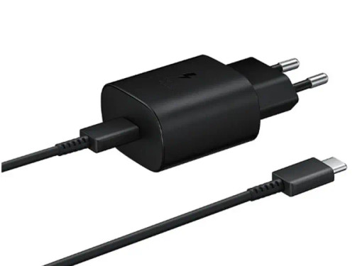 شارژر اصلی سوپرفست 25 وات سامسونگ با کابل تایپ سی Samsung Travel Adapter Charging EP-TA800 25W مشکی بدون پک
