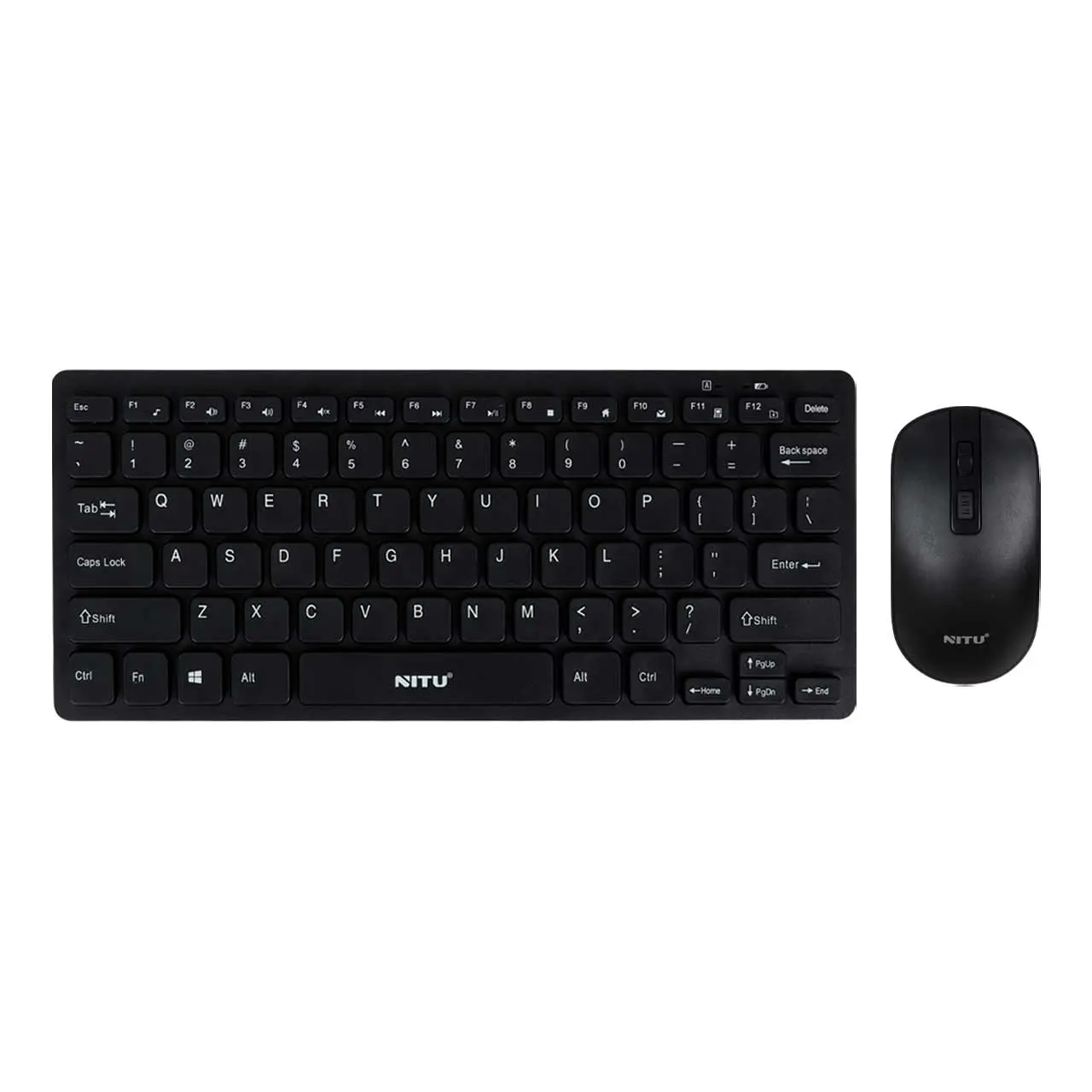 ست ماوس و کیبورد مینی بی سیم Nitu NKB05 مشکی با اتصال دانگل USB