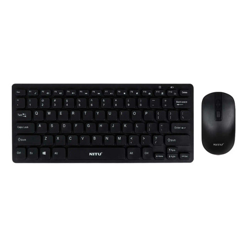 ست ماوس و کیبورد مینی بی سیم Nitu NKB05 مشکی با اتصال دانگل USB