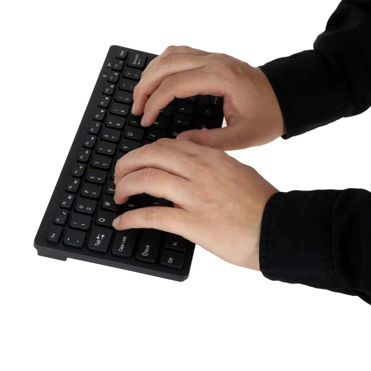 ست ماوس و کیبورد مینی بی سیم Nitu NKB05 مشکی با اتصال دانگل USB