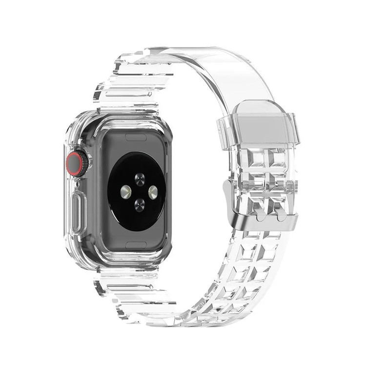 کاور و بند اپل اپل واچ به سایز های 38/40/41 apple watch بی رنگ شفاف شفاف مدل جیشاک