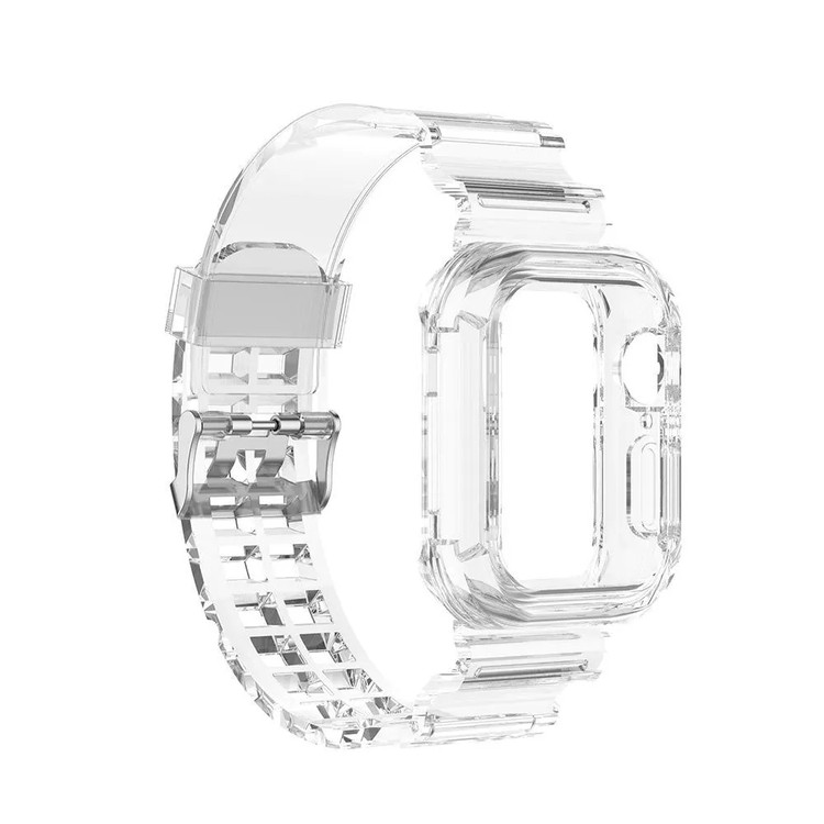 کاور و بند اپل اپل واچ به سایز های 38/40/41 apple watch بی رنگ شفاف شفاف مدل جیشاک