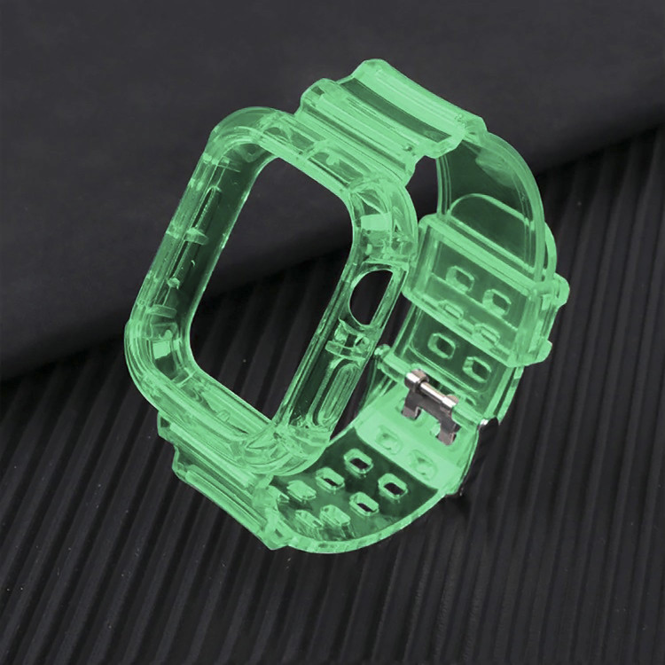 کاور و بند اپل اپل واچ به سایز های 38/40/41 apple watch سبز شفاف مدل جیشاک