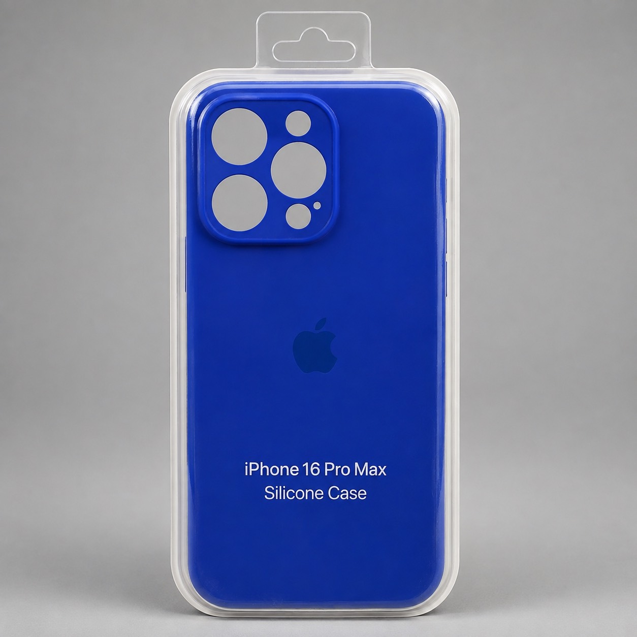 قاب سیلیکونی گوشی اپل آیفون 16 پرومکس iphone 16 pro max مدل محافظ دار لنز رنگ آبی کاربنی