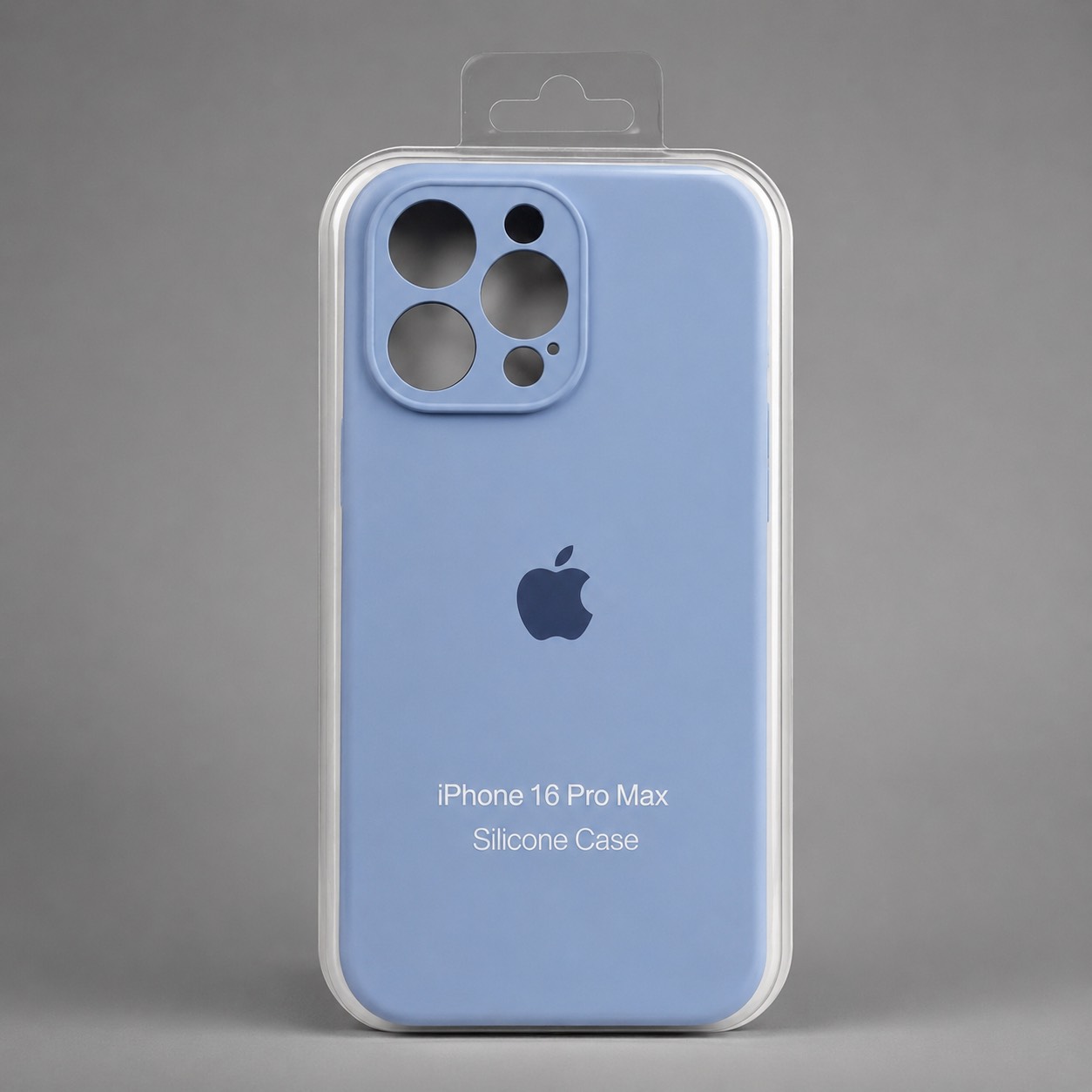 قاب سیلیکونی گوشی اپل آیفون 16 پرومکس iphone 16 pro max مدل محافظ دار لنز رنگ آبی آسمانی