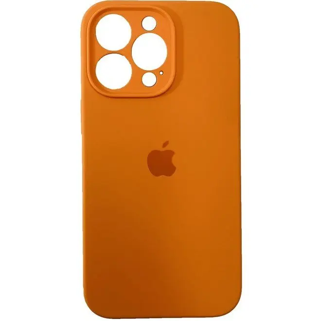 قاب سیلیکونی گوشی اپل آیفون 16 پرومکس iphone 16 pro max مدل محافظ دار لنز رنگ نارنجی