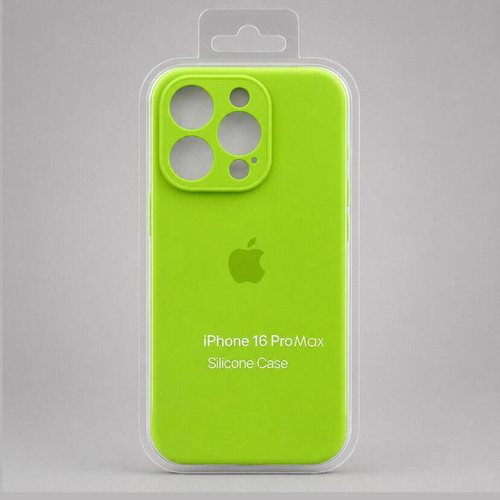 قاب سیلیکونی گوشی اپل آیفون 16 پرومکس iphone 16 pro max مدل محافظ دار لنز رنگ سبز فسفری