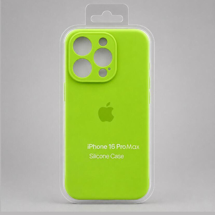 قاب سیلیکونی گوشی اپل آیفون 16 پرومکس iphone 16 pro max مدل محافظ دار لنز رنگ سبز فسفری