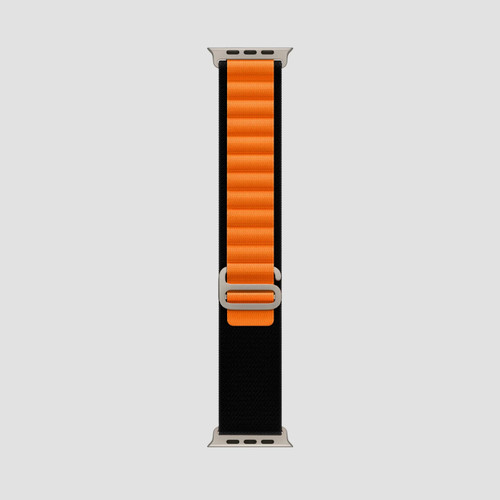 بند پارچه ایی برزنتی اپل واچ لوپ آلپاین مدل Durapro Flex مناسب apple Watch سایز 42/44/45/49 مشکی و نارنجی