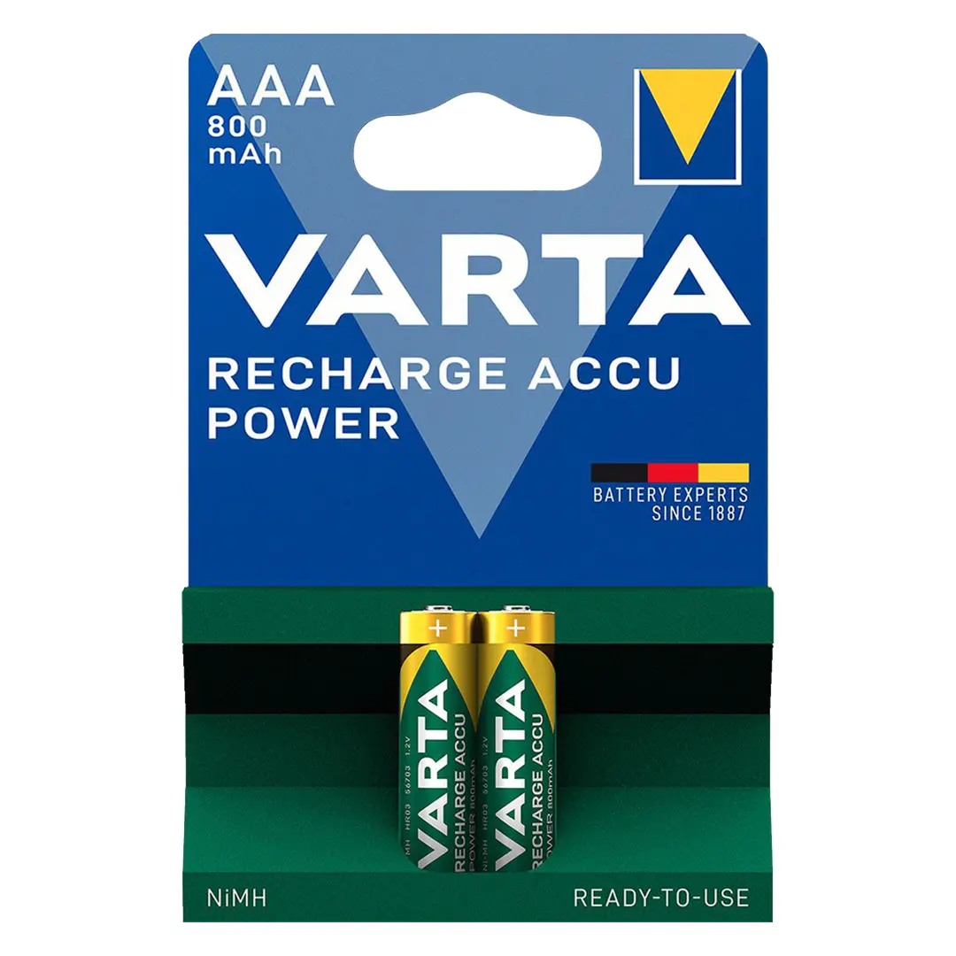 باتری نیم قلمی قابل شارژ وارتا varta مدل ACCU power Ready-to-use 800 بسته 2 عددی2
