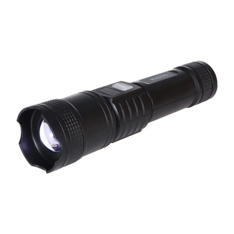 چراغ قوه شارژی yesido tc11 زوم دار led با نمایشگر دیجیتال و باتری 1200