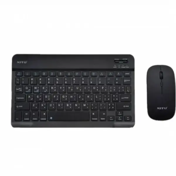 ست کیبورد و ماوس بی سیم نیتو مدل NKB02 با اتصال بلوتوث و دانگل 2.4 USB سفید